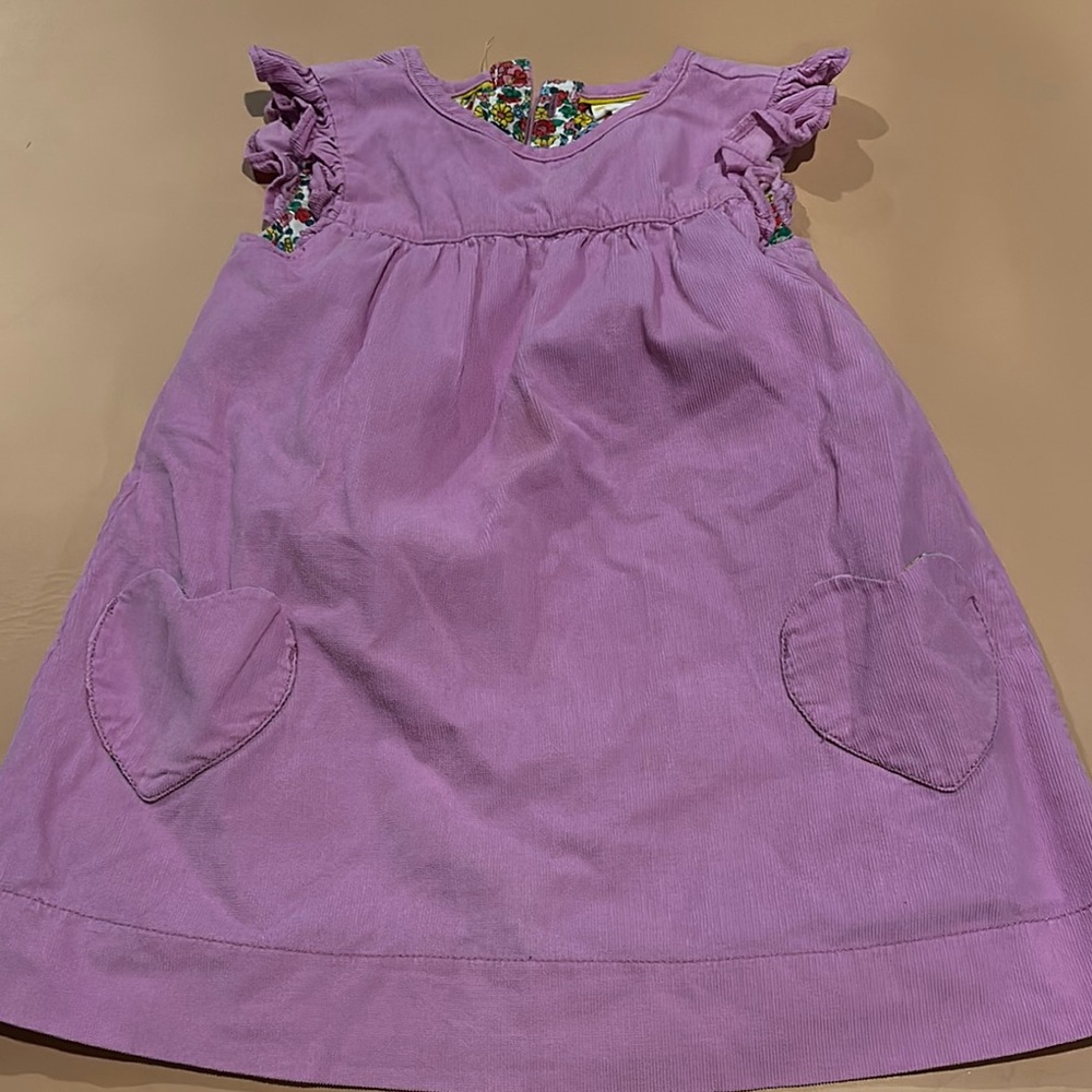 Mini Boden Lilac Dress with Heart Accents